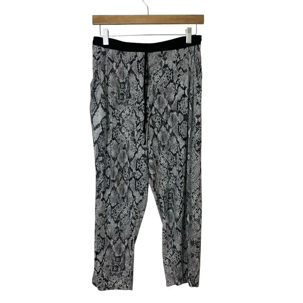 Donna Karan Pajama Set Sleepwear Set Snakeskin Print Capris Size L Soft